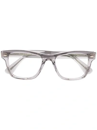 Oliver Peoples Square Transparent-frame Glasses In Grey