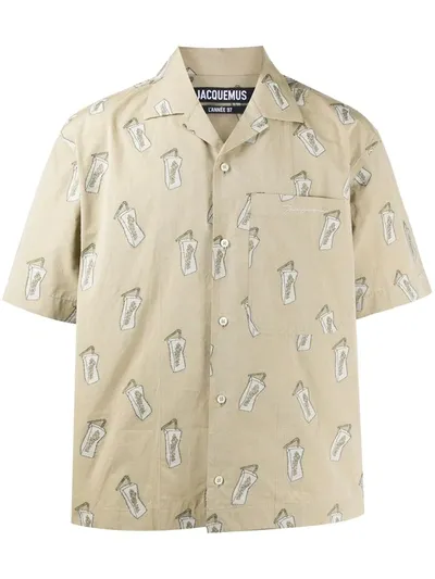 Jacquemus Neutrals La Chemise Jean Pistachio Printed Shirt