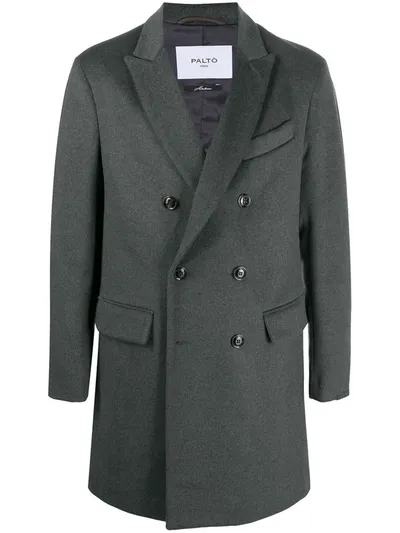 Paltò Double-breasted Coat In Grey