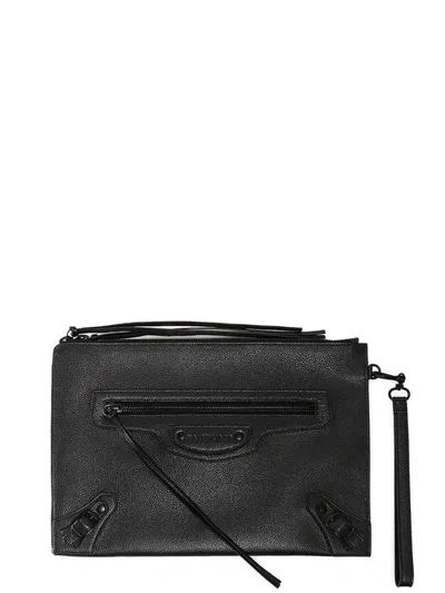 Balenciaga Classic Strap Clutch Bag In Black