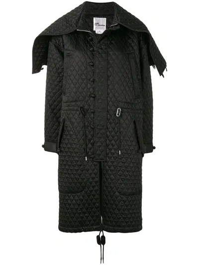 Comme Des Garçons Quilted Duffle Coat In Black