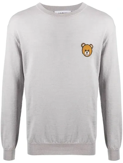 Moschino Teddy-motif Jumper In Grey