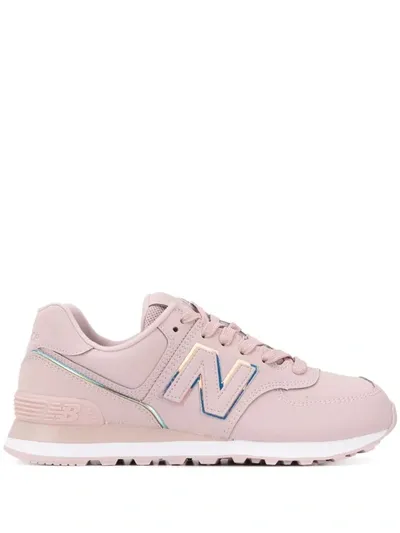 New Balance 574 Sneakers In Pink With Iridescent Piping