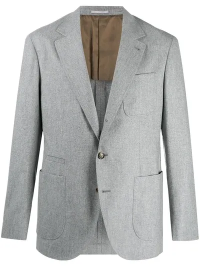 Brunello Cucinelli Single-breasted Suit Jacket In Grey