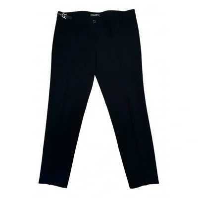 Pre-owned Dolce & Gabbana Wool Straight Pants In Black