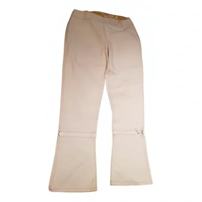 Pre-owned Miu Miu Straight Pants In White