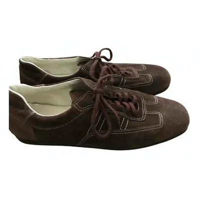 Pre-owned Santoni Trainers In Brown