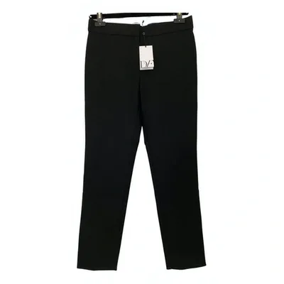 Pre-owned Diane Von Furstenberg Straight Pants In Black