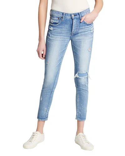 Moussy Vintage Lenwood Cropped Skinny Jeans In Light Wash Denim