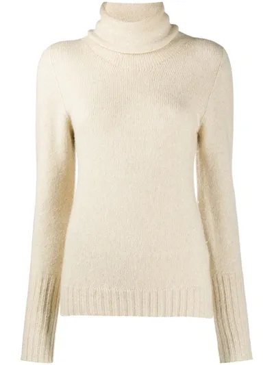 Nuur Roll Neck Knit Jumper In Neutrals