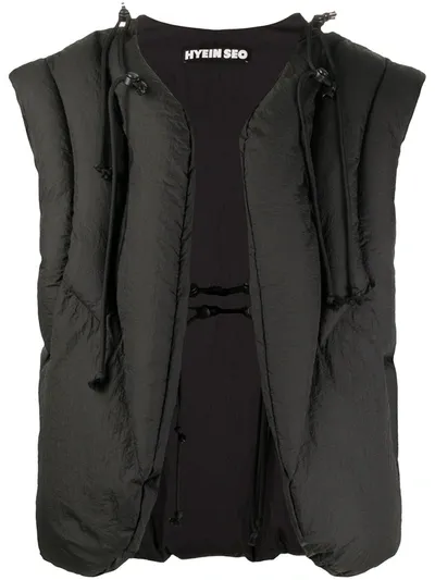 Hyein Seo Padded Tie-fastening Gilet In Black