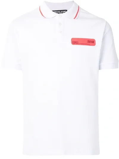 Versace Jeans Couture Logo-patch Polo Shirt In White