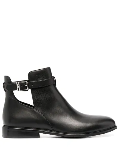 Michael Kors Lawson Buckled Ankle Boots In Black