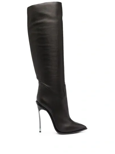 Casadei High Heels Boots In Black Leather