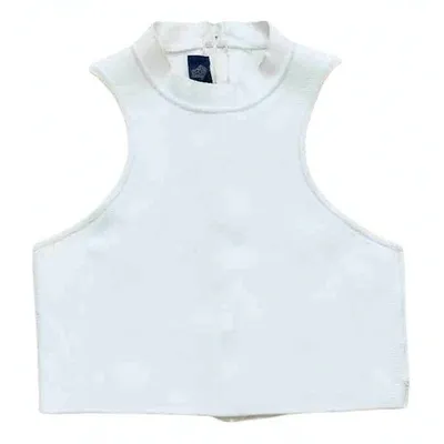 Pre-owned Versace White Polyester Top