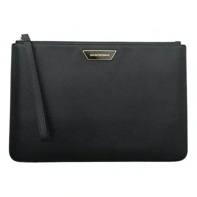 Pre-owned Emporio Armani Clutch Bag In Black