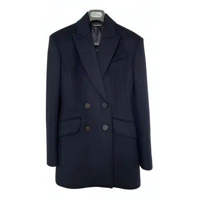 Pre-owned Alexander Mcqueen Wool Blazer In Navy