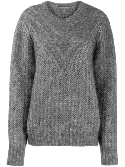 Alberta Ferretti Round Neck Sweater In Grey