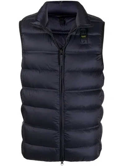 Blauer Zipped Padded Gilet In Blue