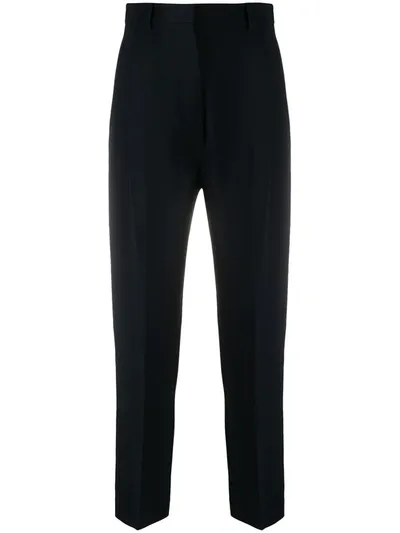 Alberto Biani High-waist Cropped Trousers In Blue