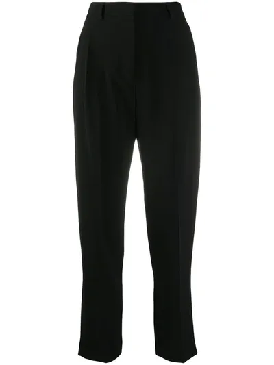 Alberto Biani High Waist Cropped Leg Trousers In Black