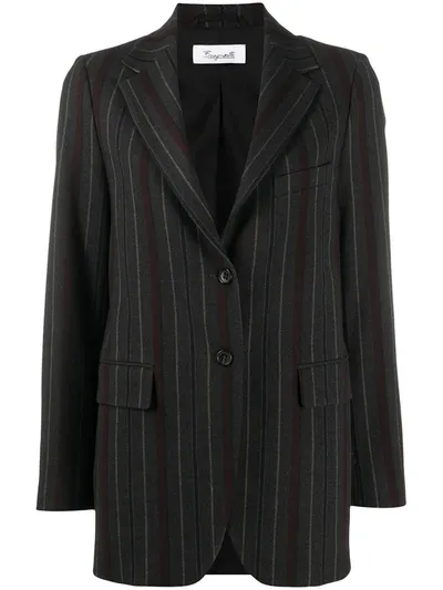 Brag-wette Striped Single-breasted Blazer In Grey