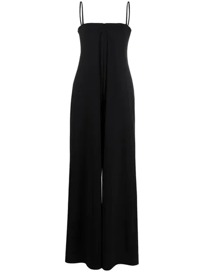 Emporio Armani Wide-leg Jumpsuit In Black