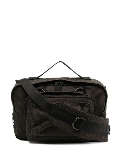 Raf Simons Logo Patch Shoulder Bag In Brown