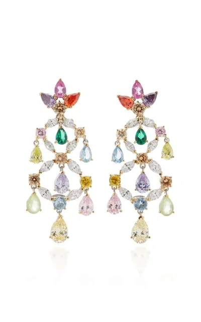 Anabela Chan Rainbow 18k Gold Multi-stone Earrings