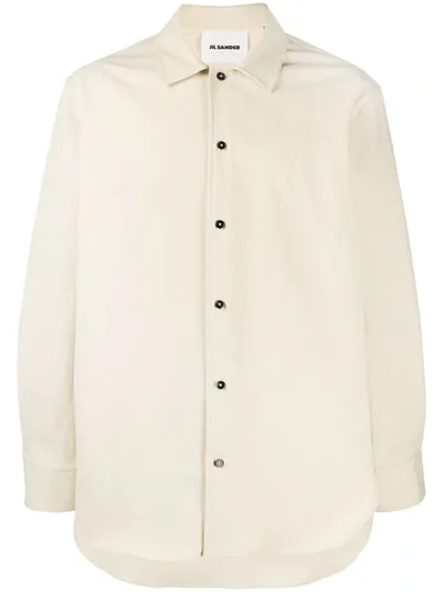 Jil Sander Contrast-button Shirt In Neutrals