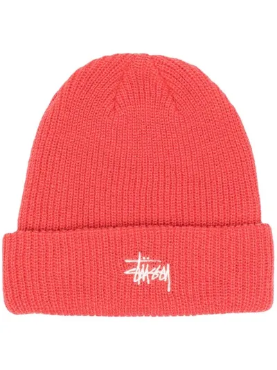 Stussy Embroidered Logo Beanie In Pink