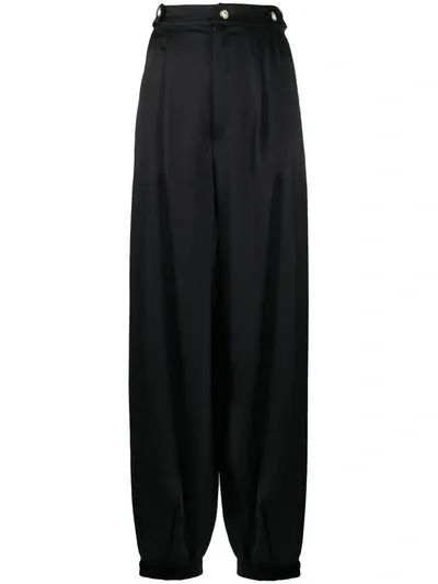 Amen Balloon-leg Satin Trousers In Black