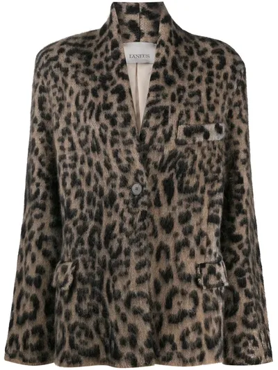 Laneus Leopard Print Tailored Jacket In Neutrals