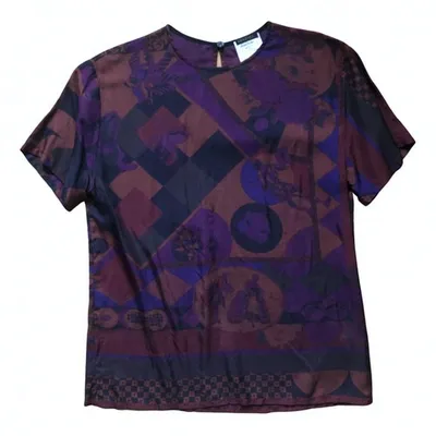 Pre-owned Versace Silk T-shirt In Burgundy