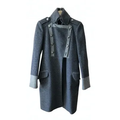 Pre-owned Patrizia Pepe Wool Coat In Blue