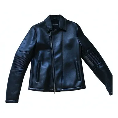 Pre-owned Emporio Armani Leather Jacket In Black