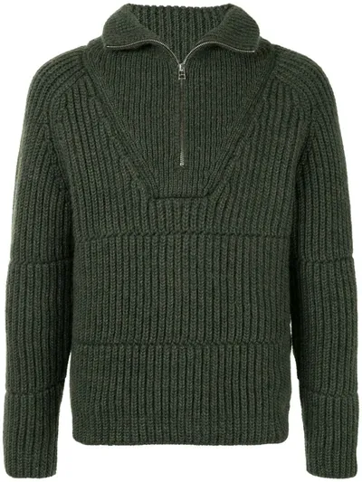 Jacquemus Olive Mock-neck Jumper In Green