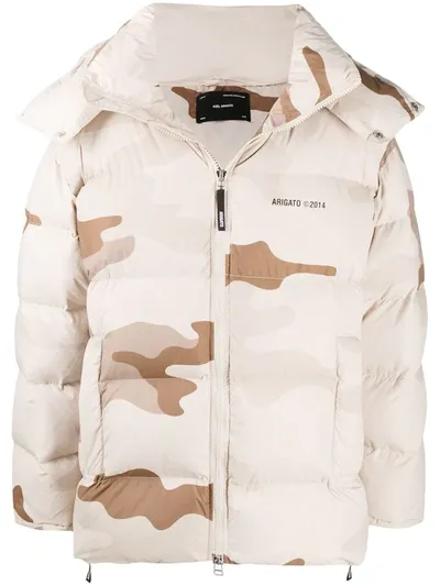 Axel Arigato Camouflage Padded Coat In Neutrals