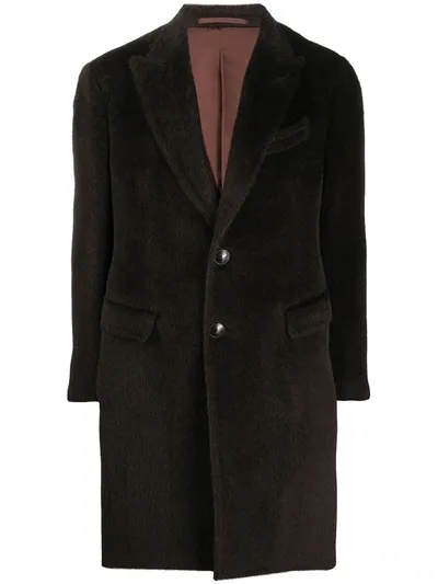 Lardini Single Breasted Coat In Brown