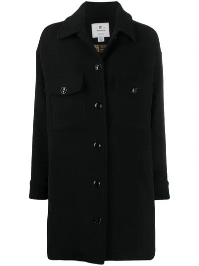 Woolrich Oversize Fringe Detail Coat In Black