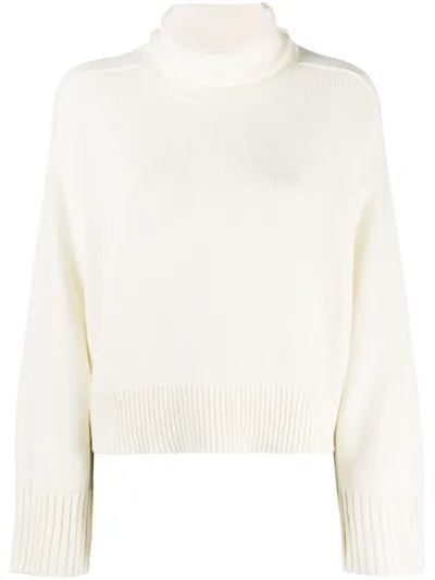 Loulou Studio Roll Neck Jumper In White