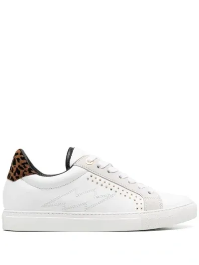 Zadig & Voltaire Women's Zv1747 Smooth Tattoo Style Logo Patch Low Top Leather Sneakers In White