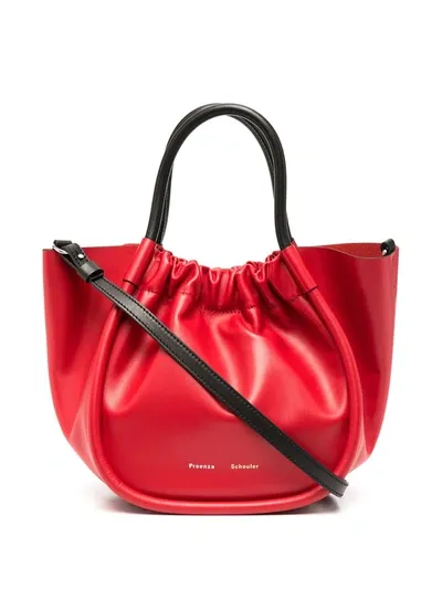 Proenza Schouler Women's Small Ruched Leather Tote In Flame Red