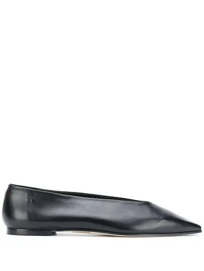 Aeyde Betty Pointed Ballet Shoe In Black