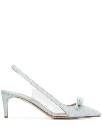 Red Valentino Sandie Glitter Slingback Pumps In Blue