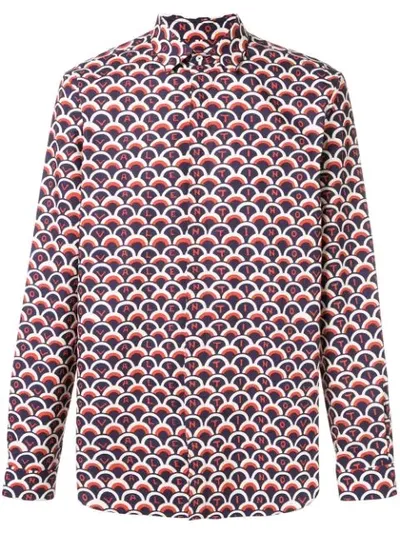 Valentino Optical  Print Shirt In Blue