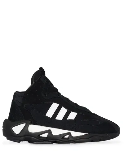 Y-3 Black Fyw S-97 Ii Mid Top Leather Sneakers