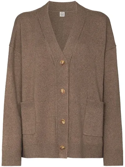 Totême Langre Cashmere Cardigan In Brown