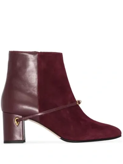 Jennifer Chamandi Burgundy Danilo 65 Suede Ankle Boots In Purple