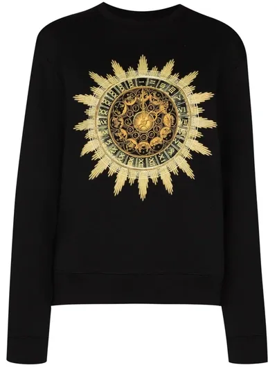 Rabanne Sun Dial Print Sweatshirt In Black